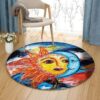 Sun And Moon Art Round Carpet Floor Rug Living Room Bedroom Decor Round Area Rug Carpet