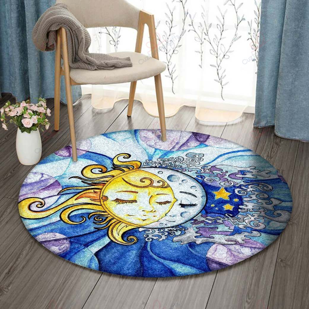 Sun And Moon By Day Dreamer Round Carpet Floor Rug Living Room Bedroom Decor Round Area Rug Carpet Sun And Moon By Day Dreamer Round Carpet Floor Rug Living Room Bedroom Decor Round Area Rug Carpet