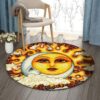 Sun And Moon Couple Round Carpet Floor Rug Living Room Bedroom Decor Round Area Rug Carpet