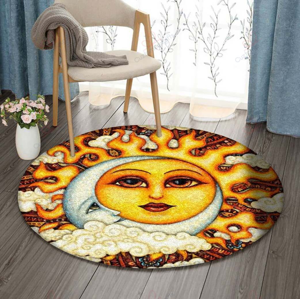 Sun And Moon Couple Round Carpet Floor Rug Living Room Bedroom Decor Round Area Rug Carpet Sun And Moon Couple Round Carpet Floor Rug Living Room Bedroom Decor Round Area Rug Carpet