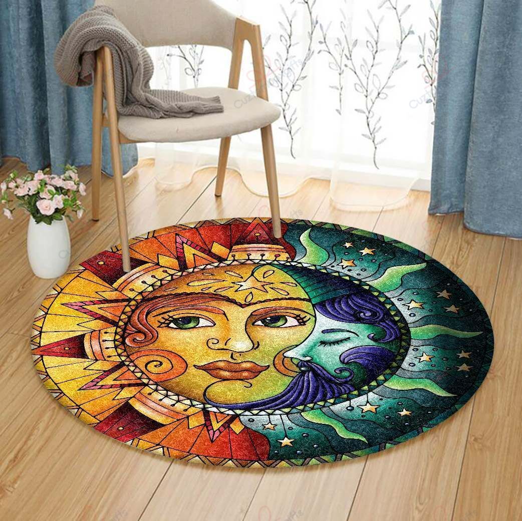 Sun And Moon Love Round Carpet Floor Rug Living Room Bedroom Decor Round Area Rug Carpet Sun And Moon Love Round Carpet Floor Rug Living Room Bedroom Decor Round Area Rug Carpet