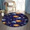 Sun And Moon Pattern Round Carpet Floor Rug Living Room Bedroom Decor Round Area Rug Carpet
