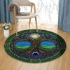 Sun And Tree Of Life Round Carpet Floor Rug Living Room Bedroom Decor Round Area Rug Carpet