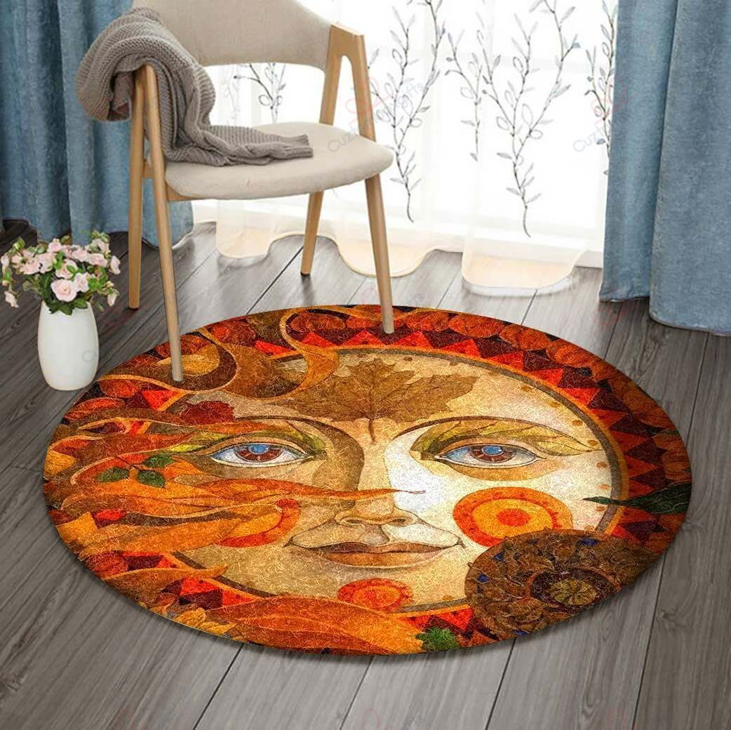 Sun Autumn Round Carpet Floor Rug Living Room Bedroom Decor Round Area Rug Carpet Sun Autumn Round Carpet Floor Rug Living Room Bedroom Decor Round Area Rug Carpet