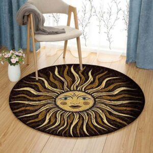 Sun Hippie Round Carpet Floor Rug Living Room Bedroom Decor Round Area Rug Carpet