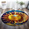 Sun Pattern Round Carpet Floor Rug Living Room Bedroom Decor Round Area Rug Carpet