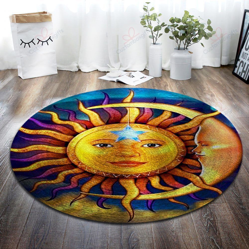 Sun Pattern Round Carpet Floor Rug Living Room Bedroom Decor Round Area Rug Carpet Sun Pattern Round Carpet Floor Rug Living Room Bedroom Decor Round Area Rug Carpet