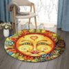 Sun Smile Love Round Carpet Floor Rug Living Room Bedroom Decor Round Area Rug Carpet