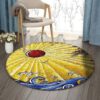 Sun Wave Round Carpet Floor Rug Living Room Bedroom Decor Round Area Rug Carpet