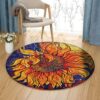 Sunflower 3 Round Carpet Floor Rug Living Room Bedroom Decor Round Area Rug Carpet