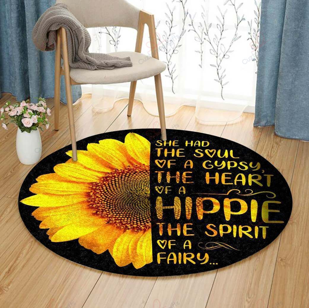 Sunflower A Fairy Round Carpet Floor Rug Living Room Bedroom Decor Round Area Rug Carpet Sunflower A Fairy Round Carpet Floor Rug Living Room Bedroom Decor Round Area Rug Carpet