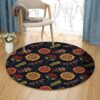 Sunflower And Dragonfly Round Carpet Floor Rug Living Room Bedroom Decor Round Area Rug Carpet