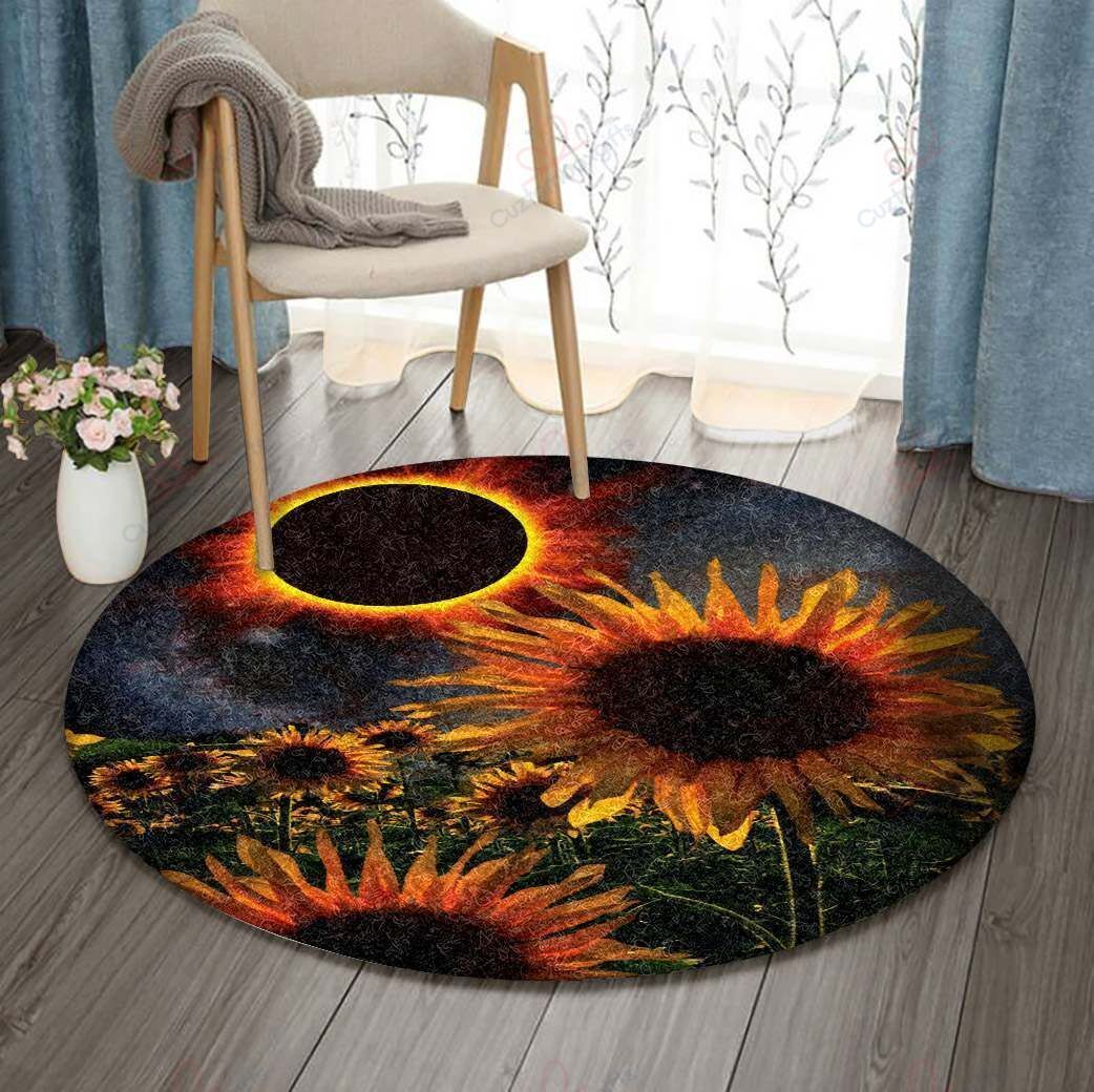 Sunflower And Sun Round Carpet Floor Rug Living Room Bedroom Decor Round Area Rug Carpet Sunflower And Sun Round Carpet Floor Rug Living Room Bedroom Decor Round Area Rug Carpet