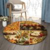 Sunflower Apple Corn And Pumpkin Round Carpet Floor Rug Living Room Bedroom Decor Round Area Rug Carpet