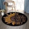 Sunflower Are Grey Round Carpet Floor Rug Living Room Bedroom Decor Round Area Rug Carpet