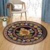 Sunflower Birds Round Carpet Floor Rug Living Room Bedroom Decor Round Area Rug Carpet