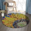 Sunflower By Stone Round Carpet Floor Rug Living Room Bedroom Decor Round Area Rug Carpet