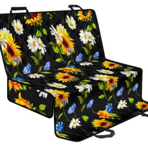 Sunflower Chamomile Pattern Print Pet Car Back Seat Cover - d141c4865cef