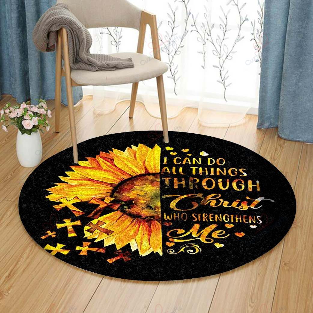 Sunflower Christ Round Carpet Floor Rug Living Room Bedroom Decor Round Area Rug Carpet Sunflower Christ Round Carpet Floor Rug Living Room Bedroom Decor Round Area Rug Carpet