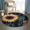 Sunflower Round Carpet Floor Rug Living Room Bedroom Decor Round Area Rug Carpet