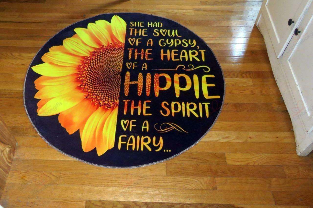 Sunflower Gypsy Hippie Round Carpet Floor Rug Living Room Bedroom Decor Round Area Rug Carpet Sunflower Gypsy Hippie Round Carpet Floor Rug Living Room Bedroom Decor Round Area Rug Carpet