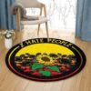 Sunflower I Hate People Round Carpet Floor Rug Living Room Bedroom Decor Round Area Rug Carpet