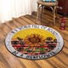 Sunflower In A World Of Roses Round Carpet Floor Rug Living Room Bedroom Decor Round Area Rug Carpet