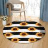 Sunflower Line Round Carpet Floor Rug Living Room Bedroom Decor Round Area Rug Carpet