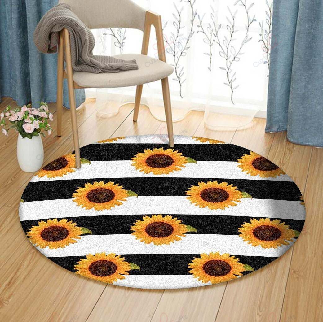 Sunflower Line Round Carpet Floor Rug Living Room Bedroom Decor Round Area Rug Carpet Sunflower Line Round Carpet Floor Rug Living Room Bedroom Decor Round Area Rug Carpet