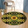 Sunflower Lines Round Carpet Floor Rug Living Room Bedroom Decor Round Area Rug Carpet