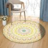 Sunflower Mandala Round Carpet Floor Rug Living Room Bedroom Decor Round Area Rug Carpet
