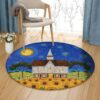 Sunflower Moon Round Carpet Floor Rug Living Room Bedroom Decor Round Area Rug Carpet