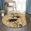 Sunflower Newspaper Round Carpet Floor Rug Living Room Bedroom Decor Round Area Rug Carpet