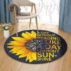 Sunflower Reading Round Carpet Floor Rug Living Room Bedroom Decor Round Area Rug Carpet