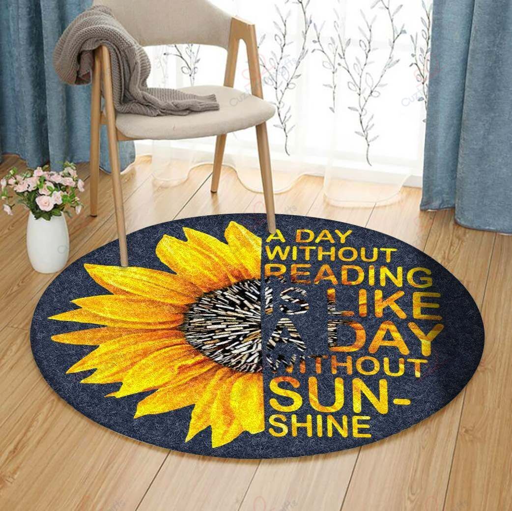 Sunflower Reading Round Carpet Floor Rug Living Room Bedroom Decor Round Area Rug Carpet Sunflower Reading Round Carpet Floor Rug Living Room Bedroom Decor Round Area Rug Carpet