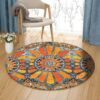 Sunflower Robot Round Carpet Floor Rug Living Room Bedroom Decor Round Area Rug Carpet