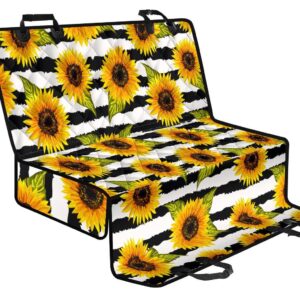 Sunflower Striped Pattern Print Pet Car Back Seat Cover - 74cddbaf3b85