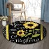 Sunflower You Are My Sunshine Round Carpet Floor Rug Living Room Bedroom Decor Round Area Rug Carpet