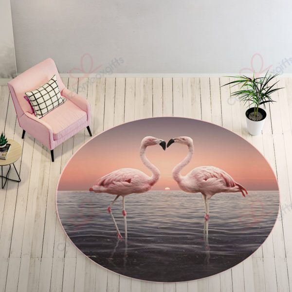 Sunset Pink Round Flamingo Round Carpet Floor Rug Living Room Bedroom Decor Round Area Rug Carpet Sunset Pink Round Flamingo Round Carpet Floor Rug Living Room Bedroom Decor Round Area Rug Carpet