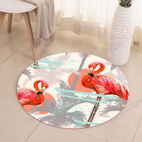 Sunset Round Flamingo Round Carpet Floor Rug Living Room Bedroom Decor Round Area Rug Carpet Sunset Round Flamingo Round Carpet Floor Rug Living Room Bedroom Decor Round Area Rug Carpet