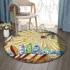 Sunset Surfboard Round Carpet Floor Rug Living Room Bedroom Decor Round Area Rug Carpet