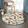 Surf Boards Round Carpet Floor Rug Living Room Bedroom Decor Round Area Rug Carpet