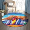 Surfboard House Round Carpet Floor Rug Living Room Bedroom Decor Round Area Rug Carpet