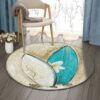 Surfboard Sand Round Carpet Floor Rug Living Room Bedroom Decor Round Area Rug Carpet