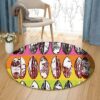 Surfing Board Round Carpet Floor Rug Living Room Bedroom Decor Round Area Rug Carpet