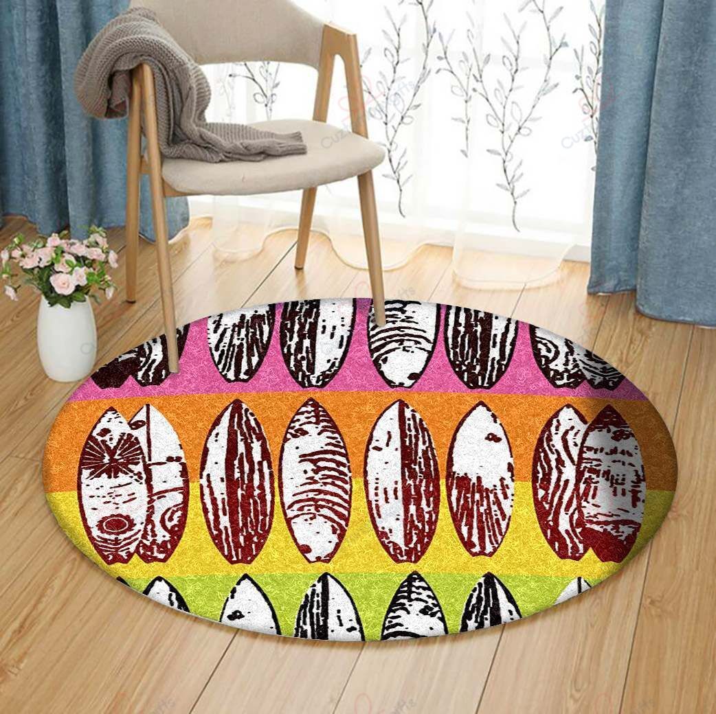 Surfing Board Round Carpet Floor Rug Living Room Bedroom Decor Round Area Rug Carpet Surfing Board Round Carpet Floor Rug Living Room Bedroom Decor Round Area Rug Carpet