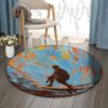 Surfing Round Carpet Floor Rug Living Room Bedroom Decor Round Area Rug Carpet
