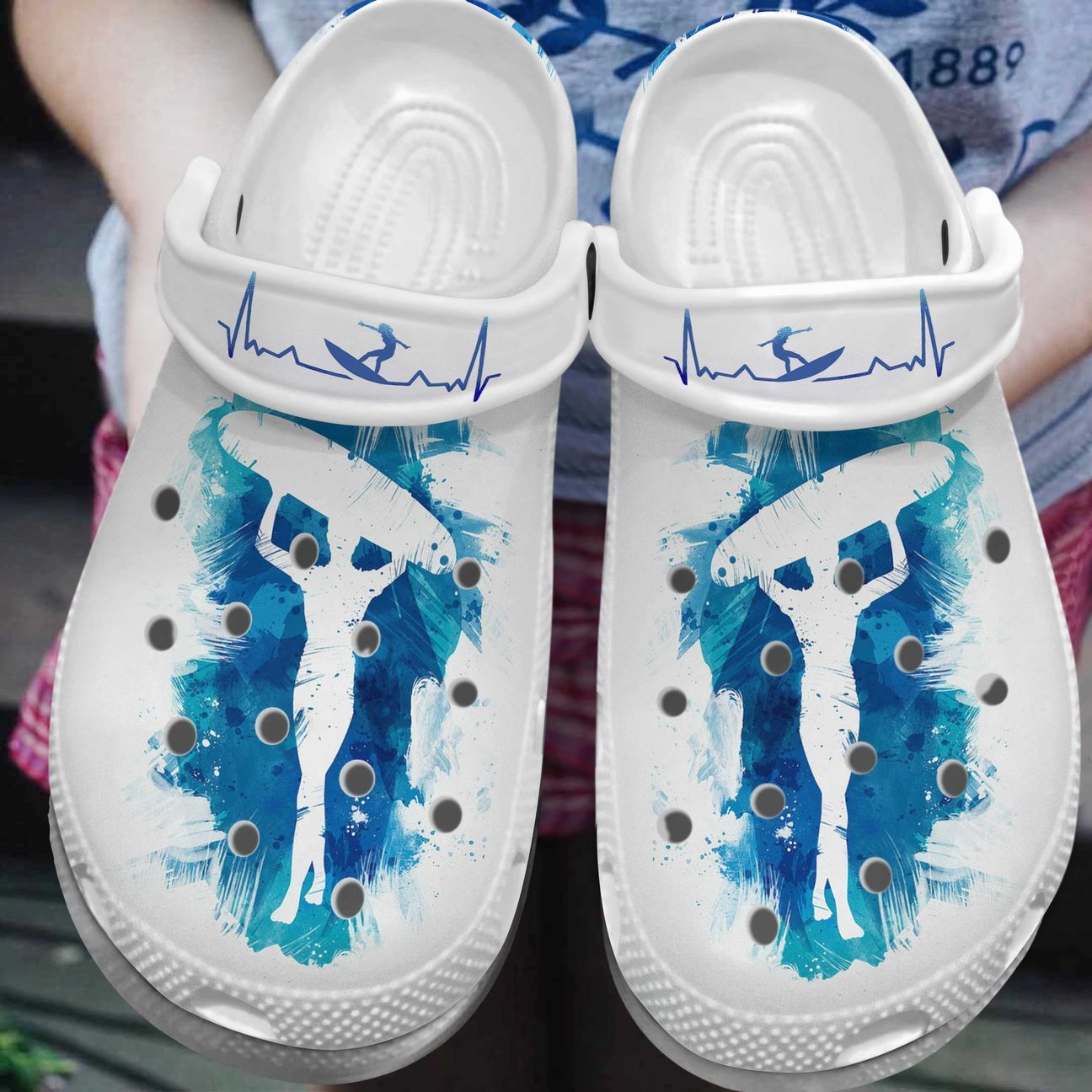 Surfing Personalize Clog Custom Crocs Fashionstyle Comfortable For Women Men Kid Print 3D Surfing Watercolor Surfing Personalize Clog Custom Crocs Fashionstyle Comfortable For Women Men Kid Print 3D Surfing Watercolor