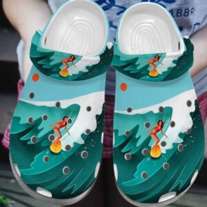 Surfing Personalized Clog Custom Crocs Comfortablefashion Style Comfortable For Women Men Kid Print 3D Surfing Girl