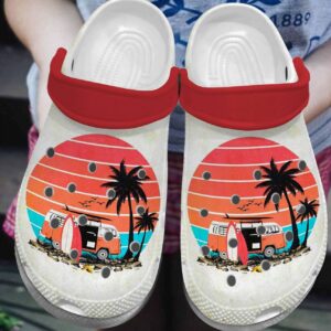 Surfing Personalized Clog Custom Crocs Comfortablefashion Style Comfortable For Women Men Kid Print 3D Surfing Sunset